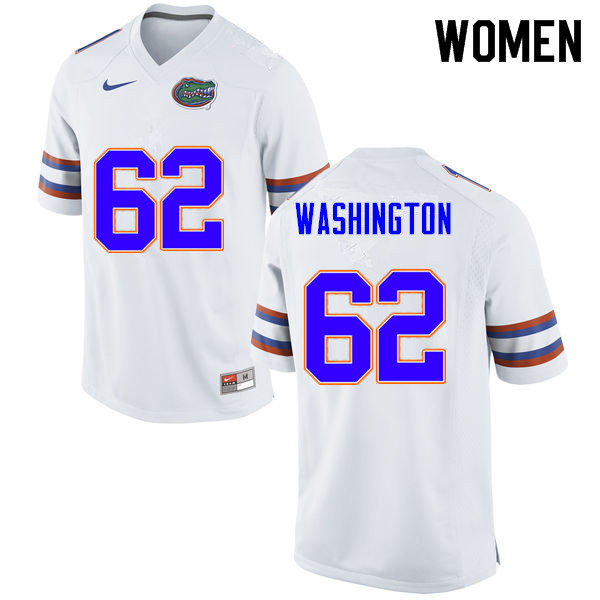 Women #62 James Washington Florida Gators College Football Jerseys Sale-White